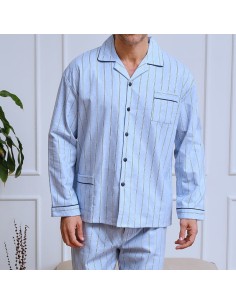 pijama de hombre en franela y abierto de muslher modelo Rafael 2
