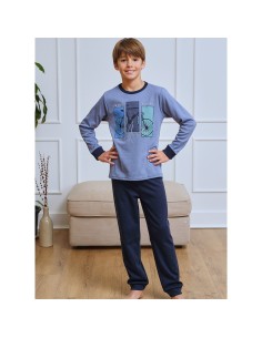 pijama de niño muslher en algodón de invierno modelo bicicleta