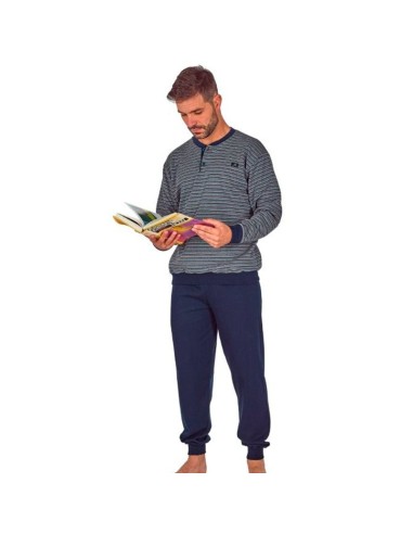 Pijama de dormen para hombre en algodón de invierno modelo Bierzo