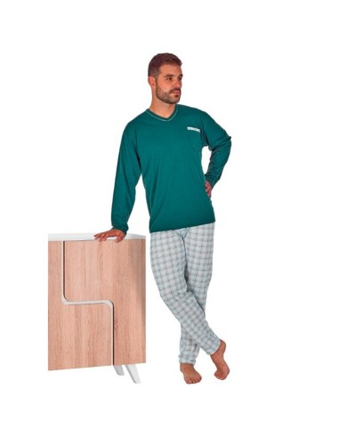 pijama de hombre en algodón fino modelo sotobosco de dormen