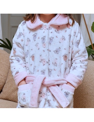 muslher bata abotonada infantil niña modelo ovejitas