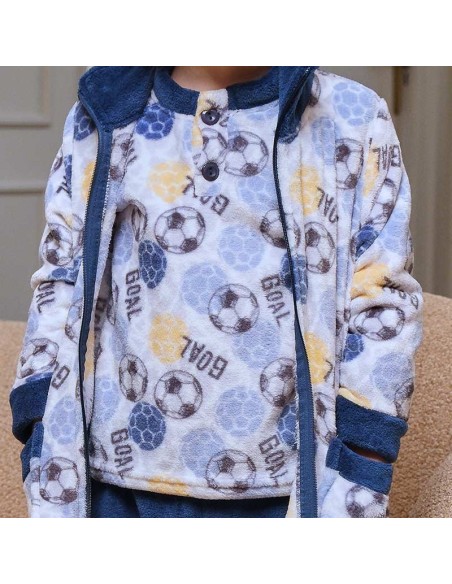 bata con cremallera infantil para niño modelo footbal de muslher