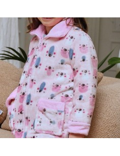 Bata de bebé Osita para niña con cremallera Muslher 2