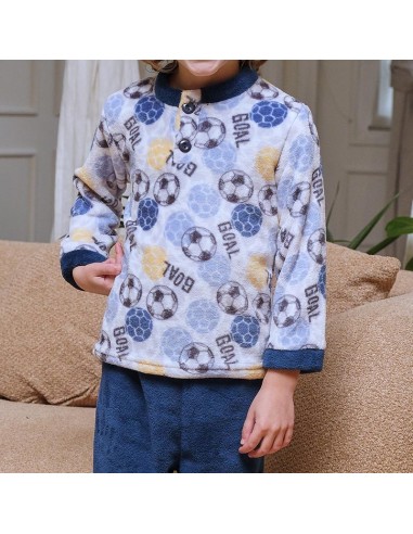 muslher pijama de coralina para niño modelo goal