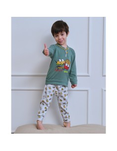 Pijama infantil hamburguesa feliz de algodón para niño de muslher