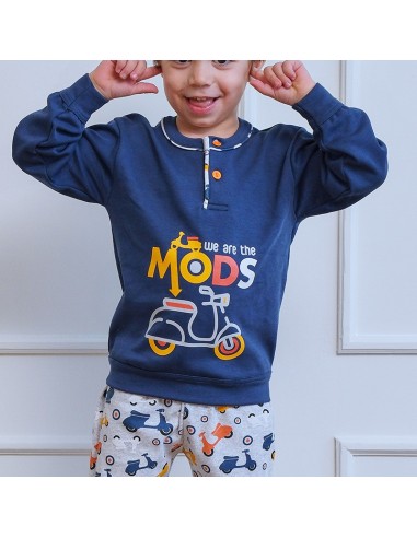 muslher pijama de niño infantil modelo mods para niño con puño en el pantalón