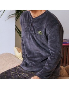 Pijama de coralina League con puño  y cuello redondo de Muslher 2