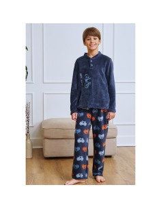 Pijama de coralina Race para niño con cuello redondo de Muslher
