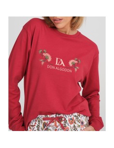 pijama don algodón otoño de mujer con bolsillos en dulce algodón con puños 2