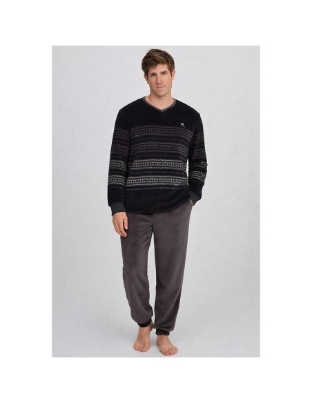 pijama de coralina edelweiss de don algodón con puños y cintura suave