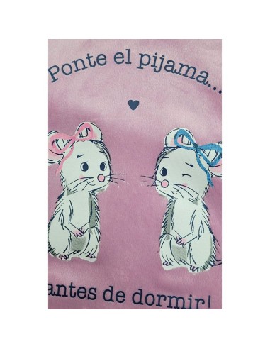 dibujo del pijama para niña ratoncitos de muydemi