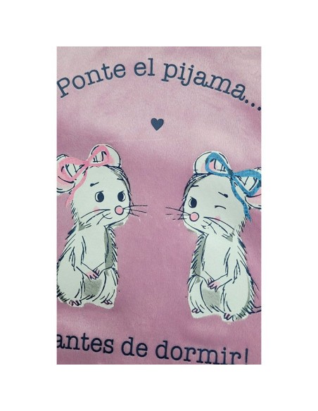 dibujo del pijama para niña ratoncitos de muydemi