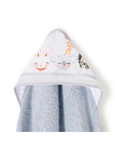 capa de baño para bebé en rizo de algodón zoo feliz interbaby