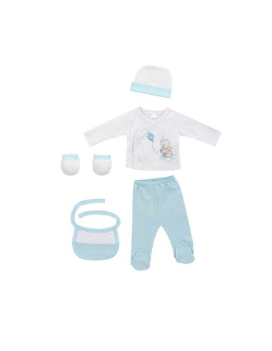 set de regalo para bebé de ropa de recién nacido elefante en celeste