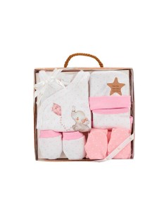 set de regalo en ropa de recien nacido elefante celeste de interbaby 2