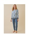 Pijama invierno mujer encaje floral Pijama invierno mujer encaje floral