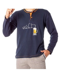 pijama para hombre en algodon de invierno modelo juvenil 40009 cerveza de dormen