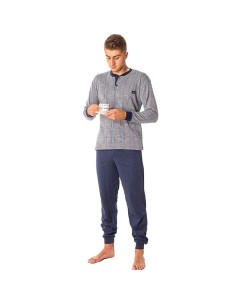 Pijama de hombre, estampados azules.