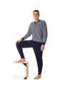 Pijama invierno hombre raya gris Pijama invierno hombre raya gris