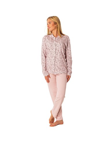 pijama de mujer para invierno abierto en algodon 40067 leniss
