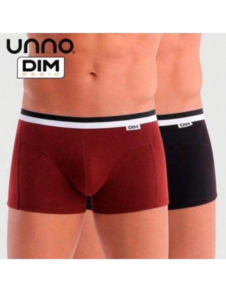 boxers de hombre en algodon elastico dim 5h2 pack de 2