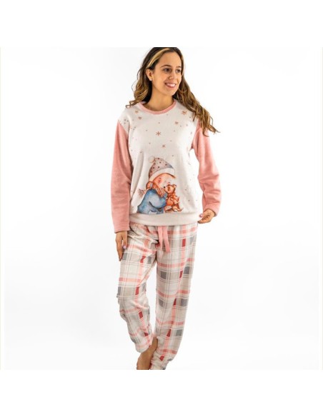 pijama de mujer para invierno en coralina sonia 1117 puro amor