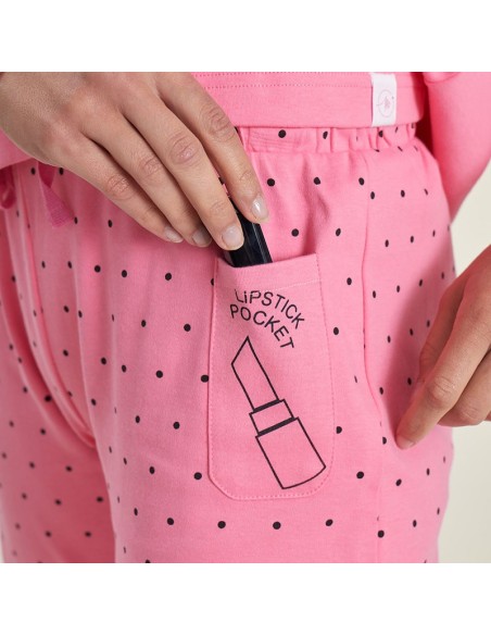 pijama de mujer para invierno en algodon con bolsillo lateral en el pantalón muydemi 552011