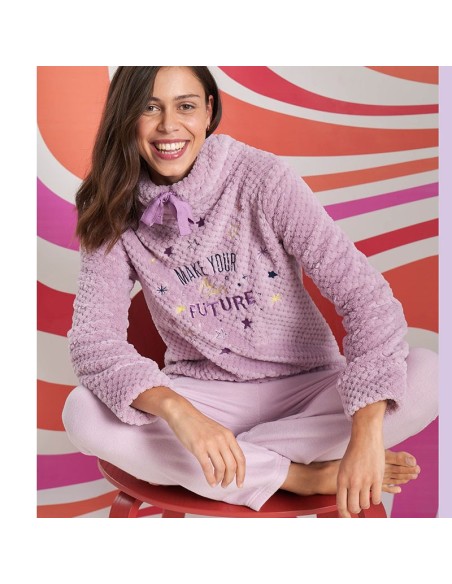 pijama para mujer en coralina violeta muydemi 250201