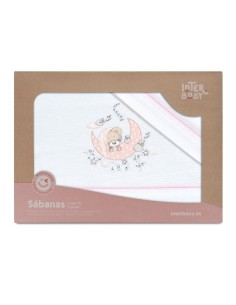 juego de sabanas en franela de algodón para cuna modelo oso durmiente en verde de interbaby 2