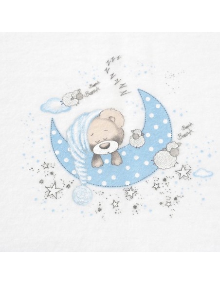 dibujo osito celeste de las sabanas de franela para minicuna osito de interbaby