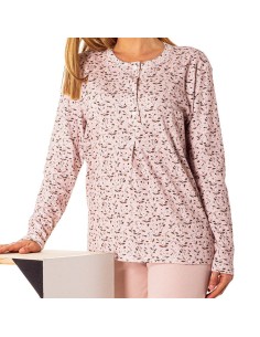 pijama de mujer para invierno en algodon calido leniss 40066
