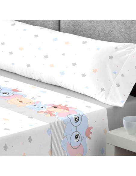 juego de sabanas infantil en coralina modelo jumbo gris catotex