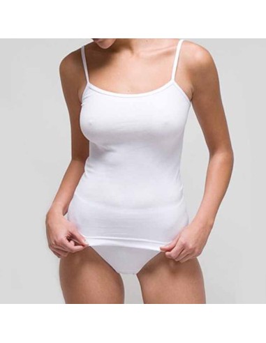 camiseta interior para mujer de tirante fino en algodon elasticorapife 2205