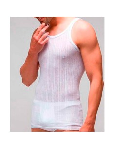 camiseta interior de hombre en tirantes calada en algodón rapife 100