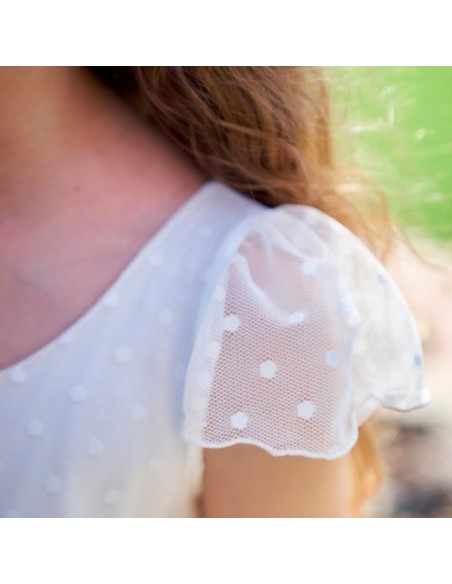 Camisón de niña de comunión  modelo lunares de rapife