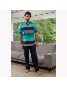 pijama muslher para hombre de verano con pantalón largo y manga corta 235003c