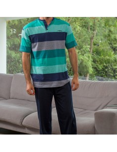 pijama muslher para hombre de verano con pantalón largo y manga corta 235003c