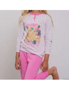 pijama en algodon fino en manga larga muslher para niña 234022