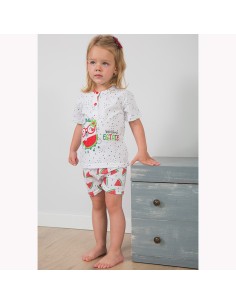 pijama en algodon de manga corta muslher para verano infantil niña 232022