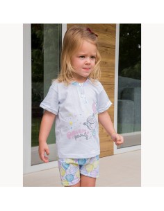 pijama muslher de verano infantil en algodon de manga corta de niña 232018