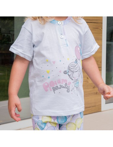 pijama en manga corta modelo party infantil de niña muslher