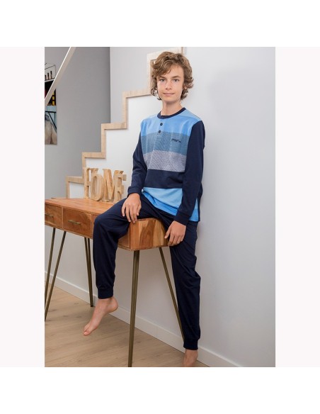 pijama para niño muslher en algodón fino modelo azulón para entre tiempo