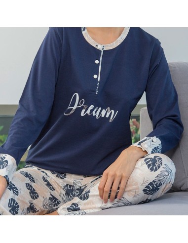 Pijama de invierno Azul elegante para hombre. Muslher