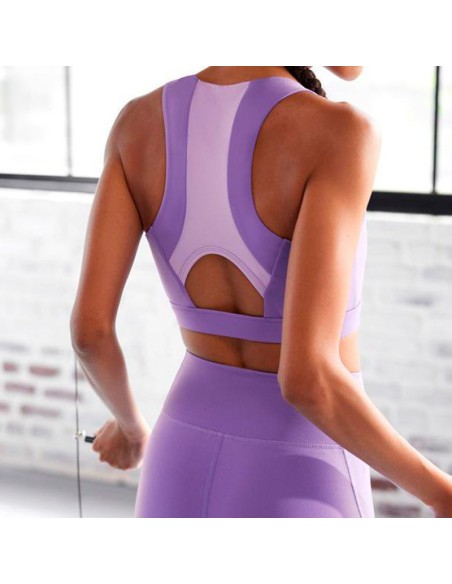 top elástico deportivo ysabel mora parte trasera en violeta