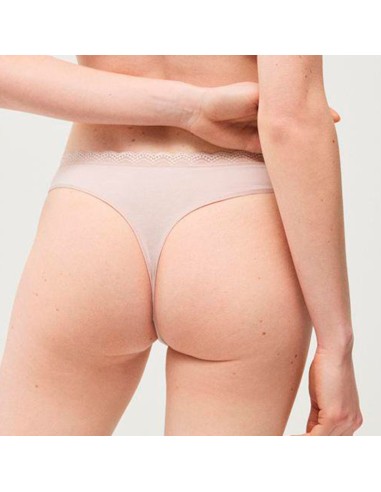tanga liso en algodón parte trasera modelo flores primaverales
