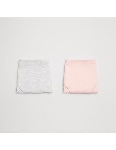 pack 2 bragas en algodón niña ysabel mora rosa-gris hipster