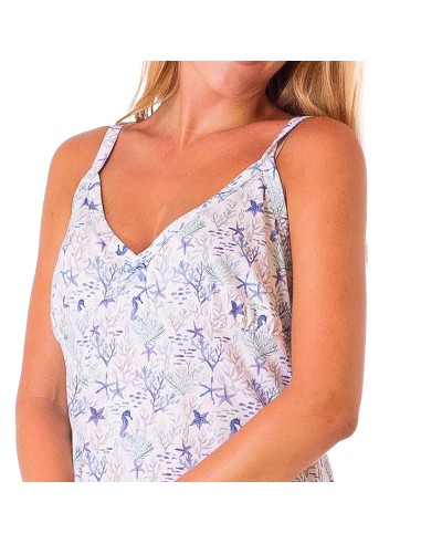 Camisón fresco en algodón para mujer leniss maritime