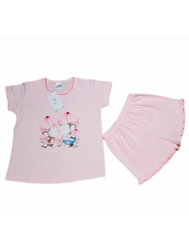 pijama en manga corta sonia modelo amor ratonil para niña