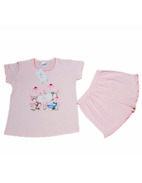 pijama en manga corta sonia modelo amor ratonil para niña