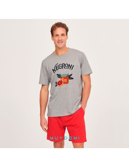 pijama de verano para hombre modelo negroni muydemi